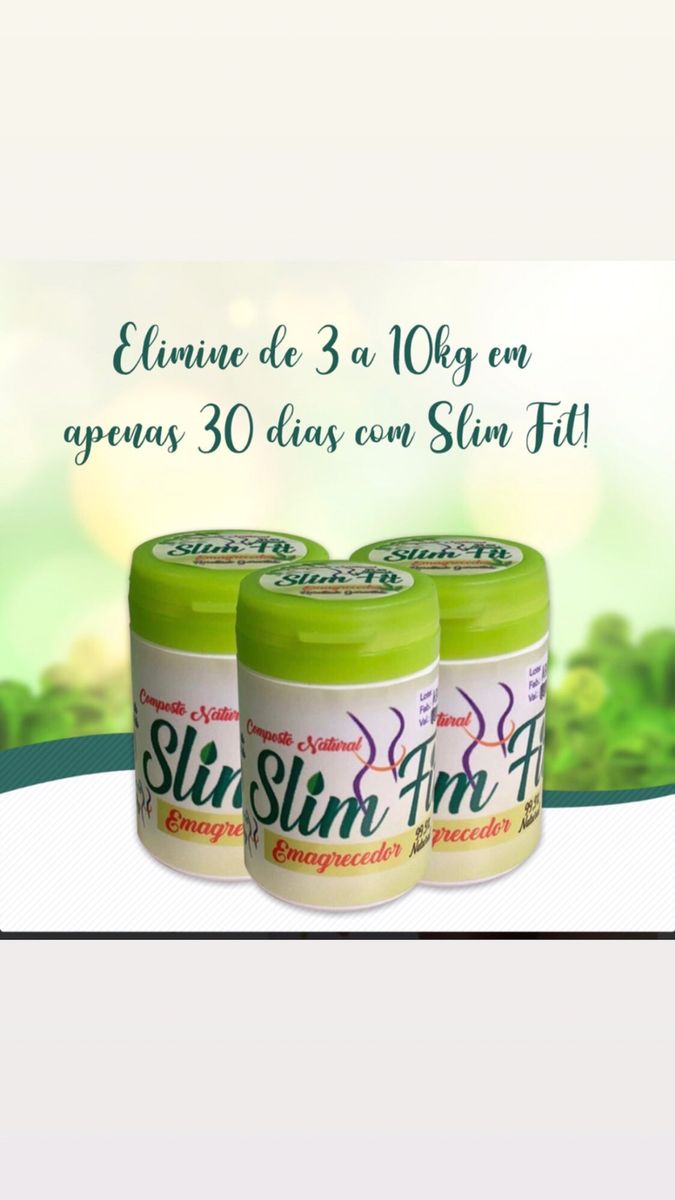 Slim Fit Composto Emagrecedor/ Resultado Garantido Empouco Tempo de Uso