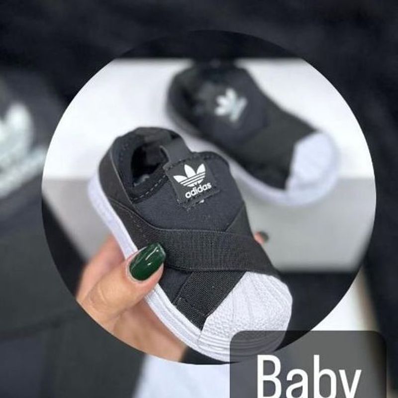 Slin On Adidas Infantil Fofo Preto e Branco Tamanho 26 Nunca Usado Calcado Infantil para Meninas Adidas Nunca Usado 110559394 enjoei