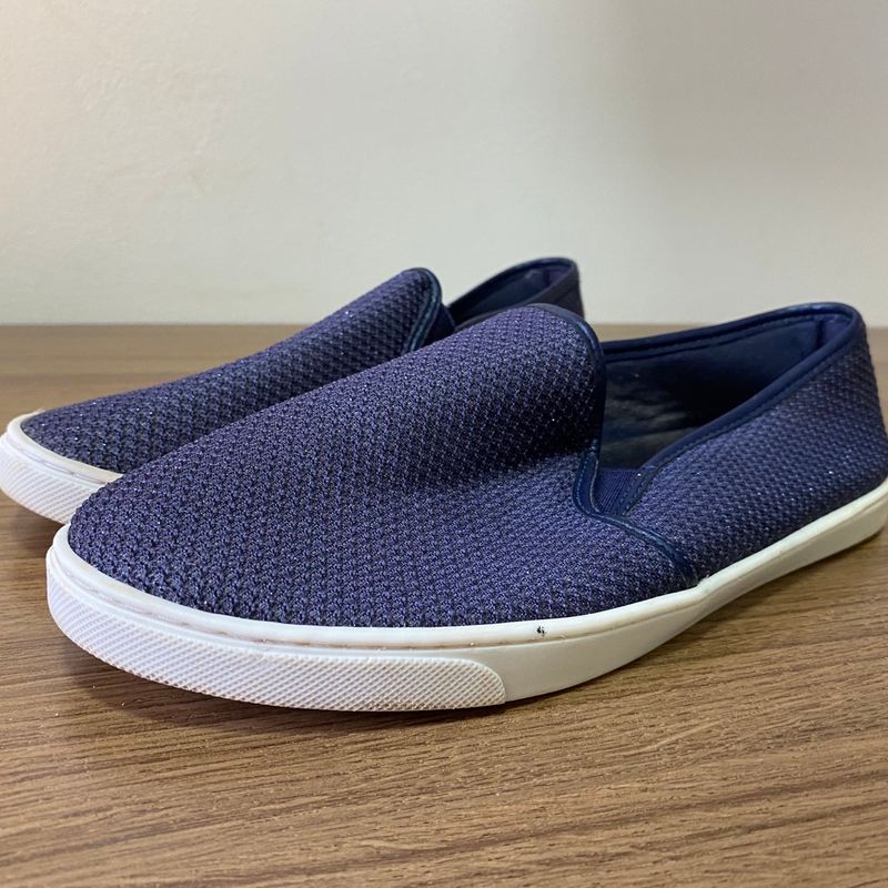 Slip On Arezzo 37 Azul Marinho Sapato Feminino Arezzo Usado 91877747 enjoei