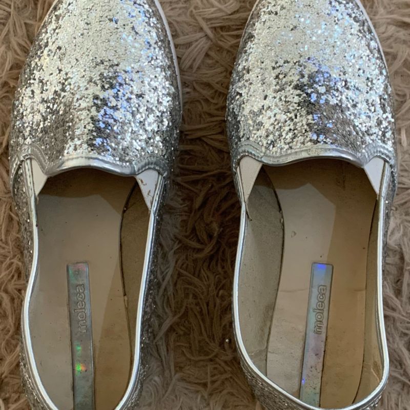 Slip On de Brilho Moleca Sapato Feminino Moleca Usado 64296377
