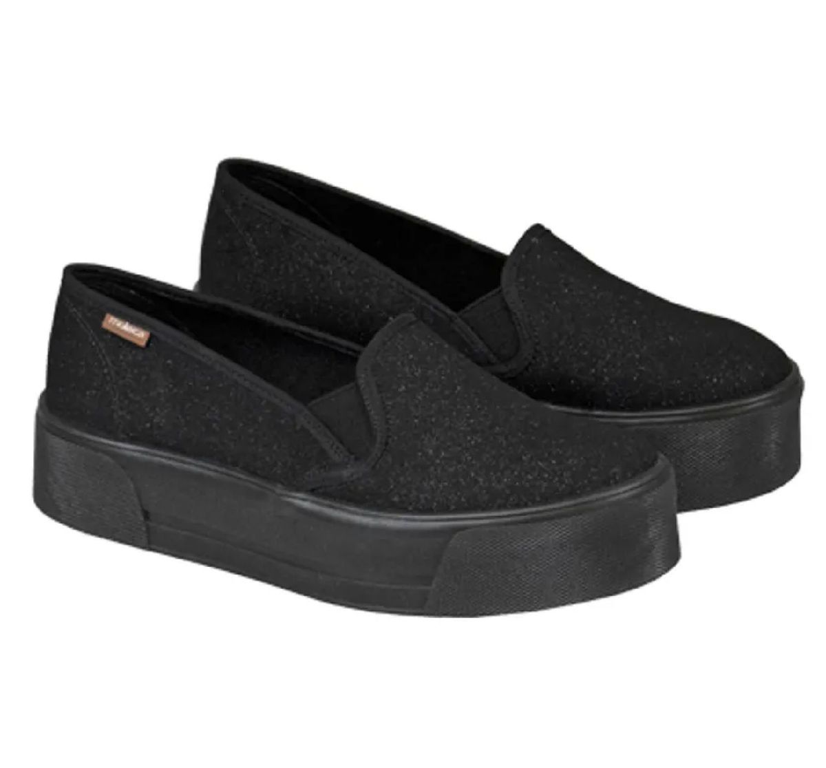 slip on preto com brilho