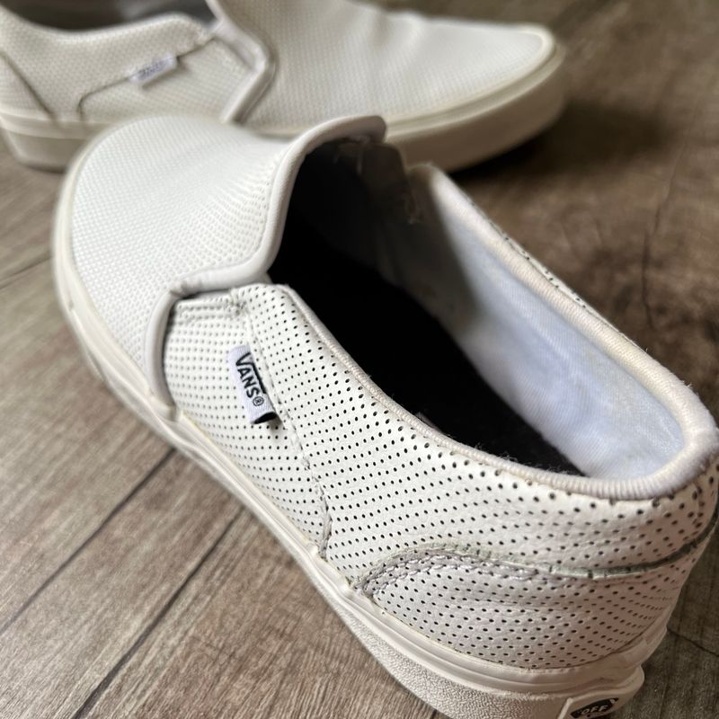 Slip On Vans Couro Branco Tamanho 38 Vans Usado 109425375 enjoei