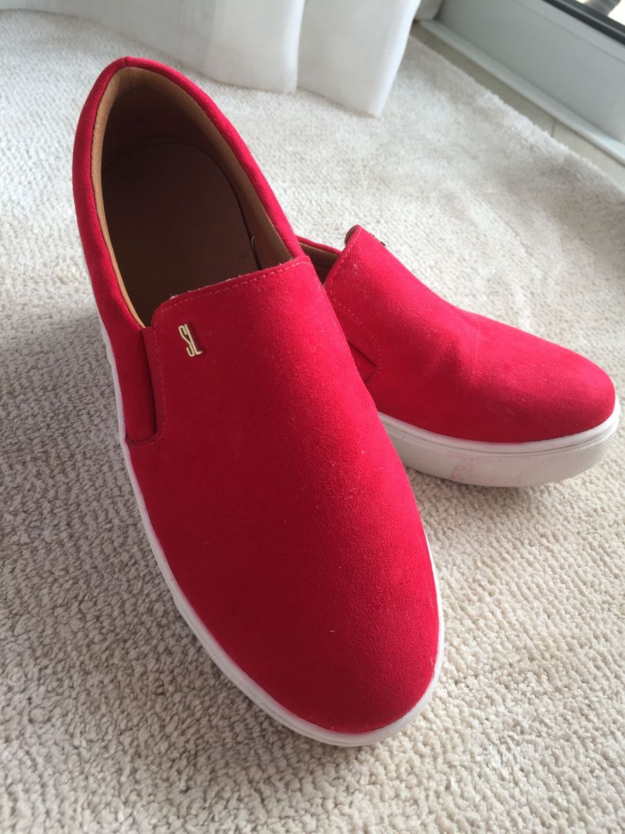 slip on santa lolla suede vermelho