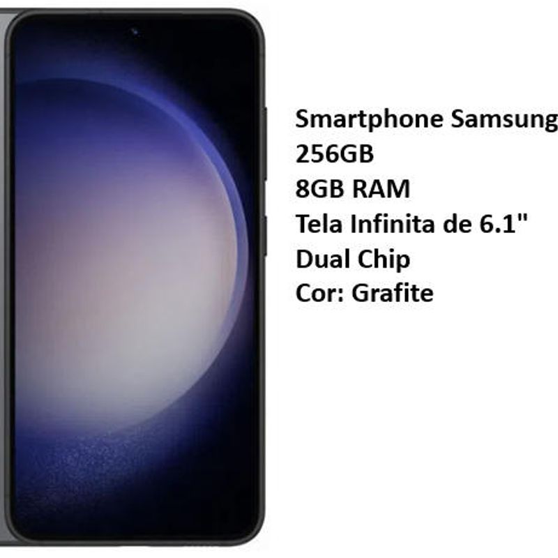 Smartphone Samsung Galaxy S23 5G, 256GB, 8GB RAM, Tela Infinita de