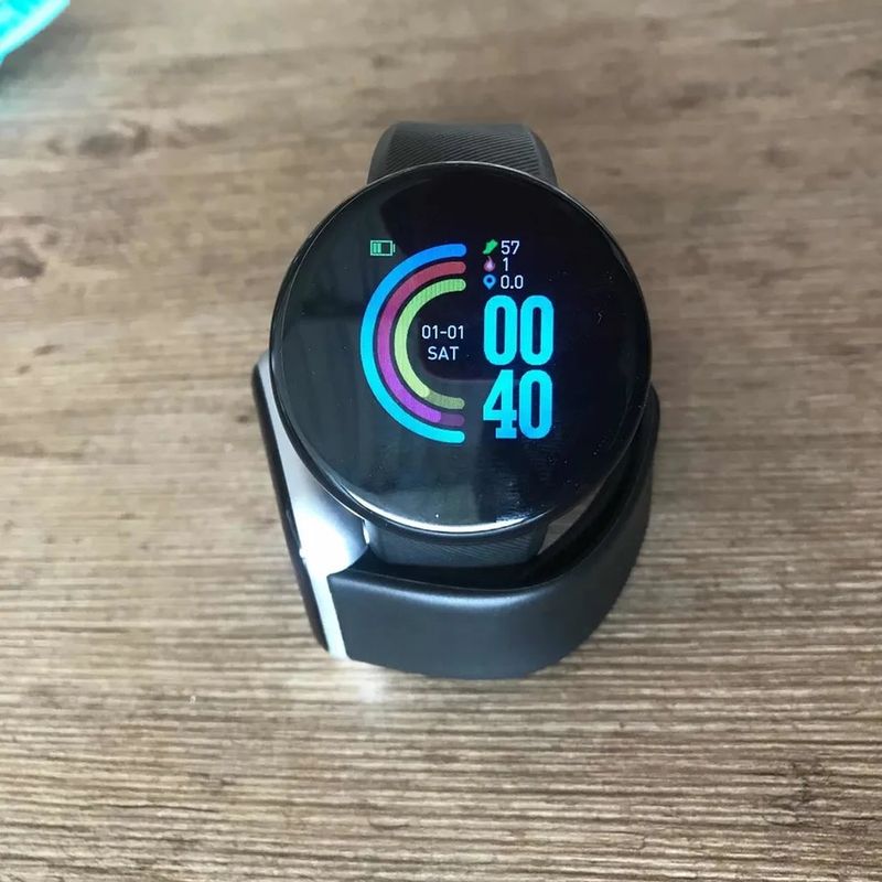 Relógio Smartwatch Redondo D18 Whats E Face - Android / Ios