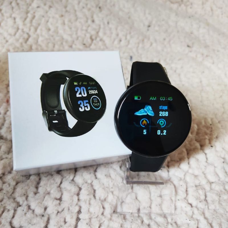 Relógio Smartwatch Redondo D18 Whats E Face - Android / Ios