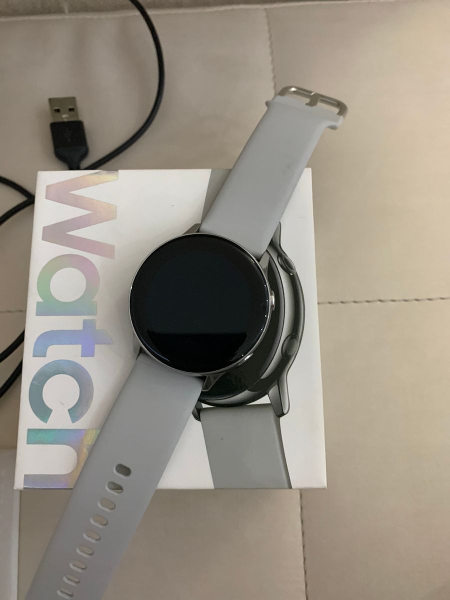 Smartwatch Samsung Galaxy Watch Active Prata Relógio Feminino