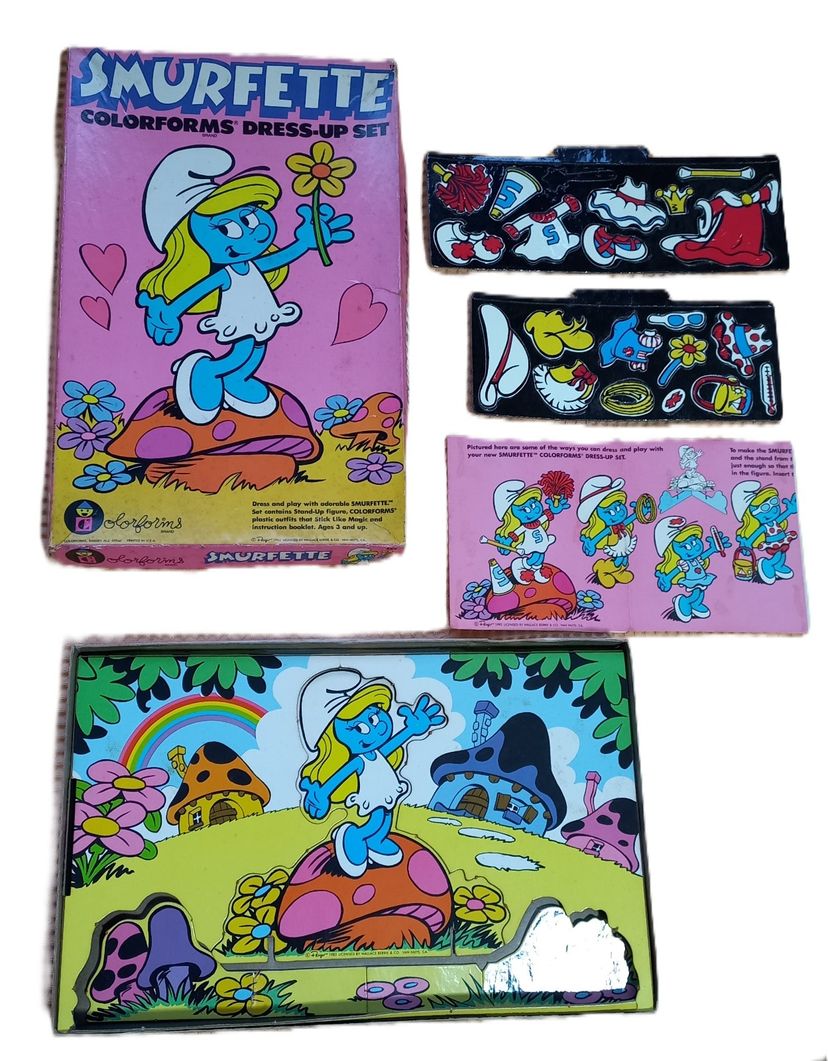 Smurfette Colorforms Dress Up Set Na Caixa Original Ano 1982 | Cacareco ...