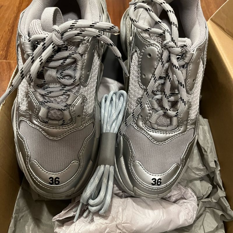 Sneaker Balenciaga Triple S Silver Tam 36, Novo, Na Caixa, com