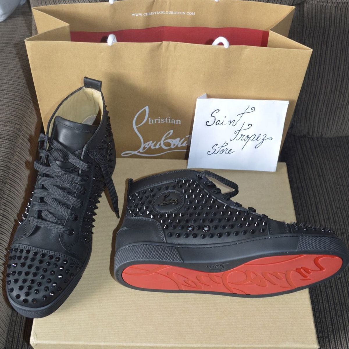 Sneaker Christian Louboutin Louis Spikes Black Autêntico Tênis