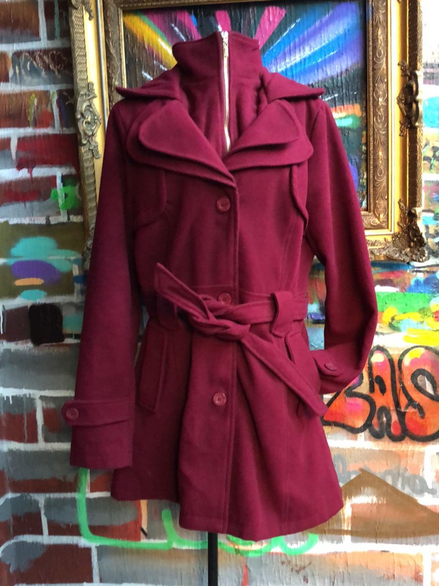 sobretudo feminino bordo