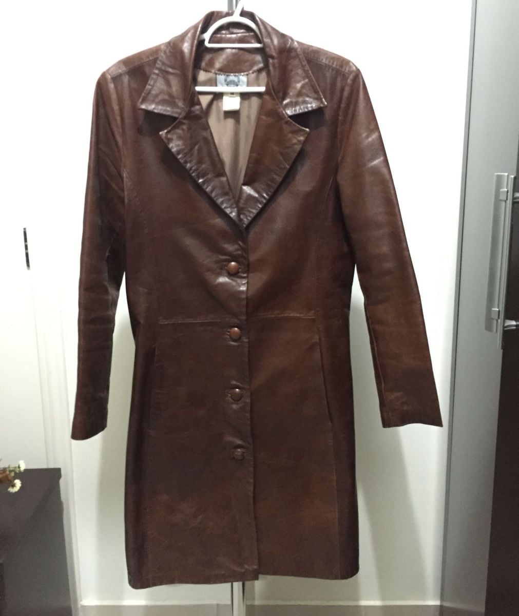 sobretudo couro legitimo