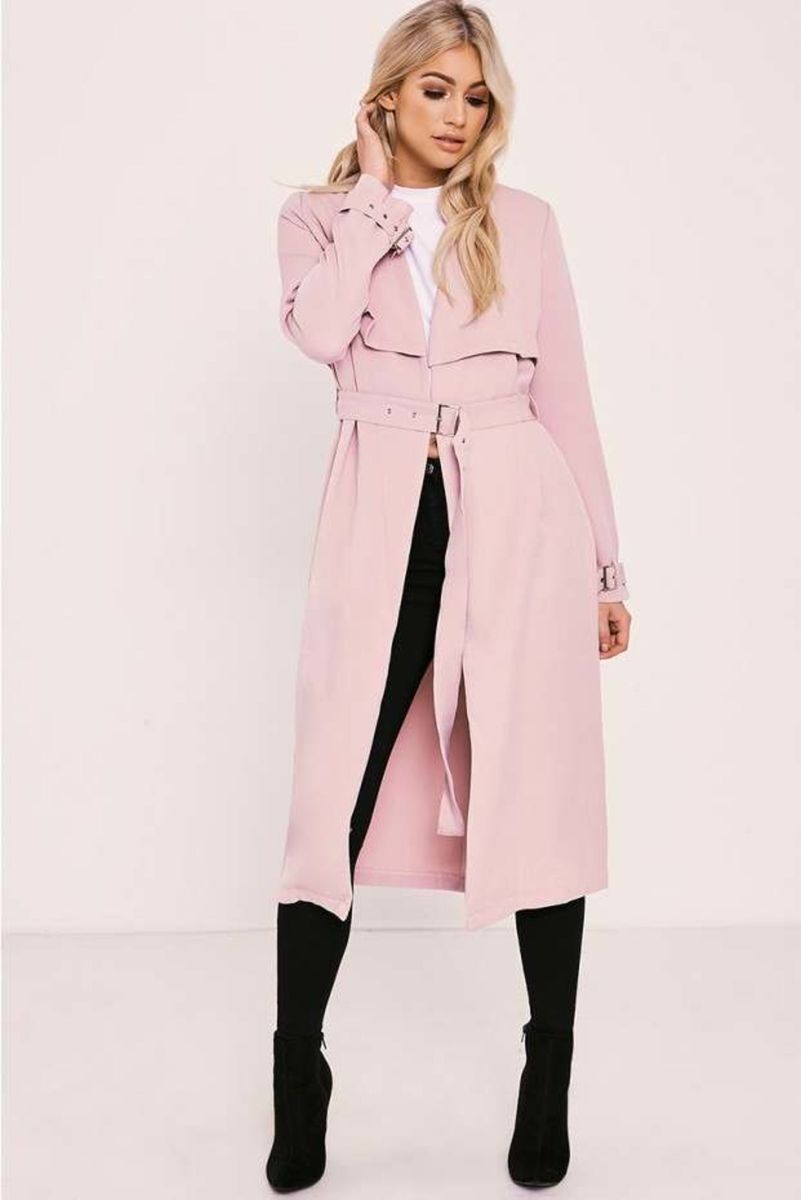 sobretudo feminino rosa