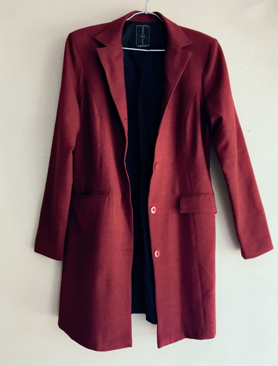 sobretudo feminino bordo