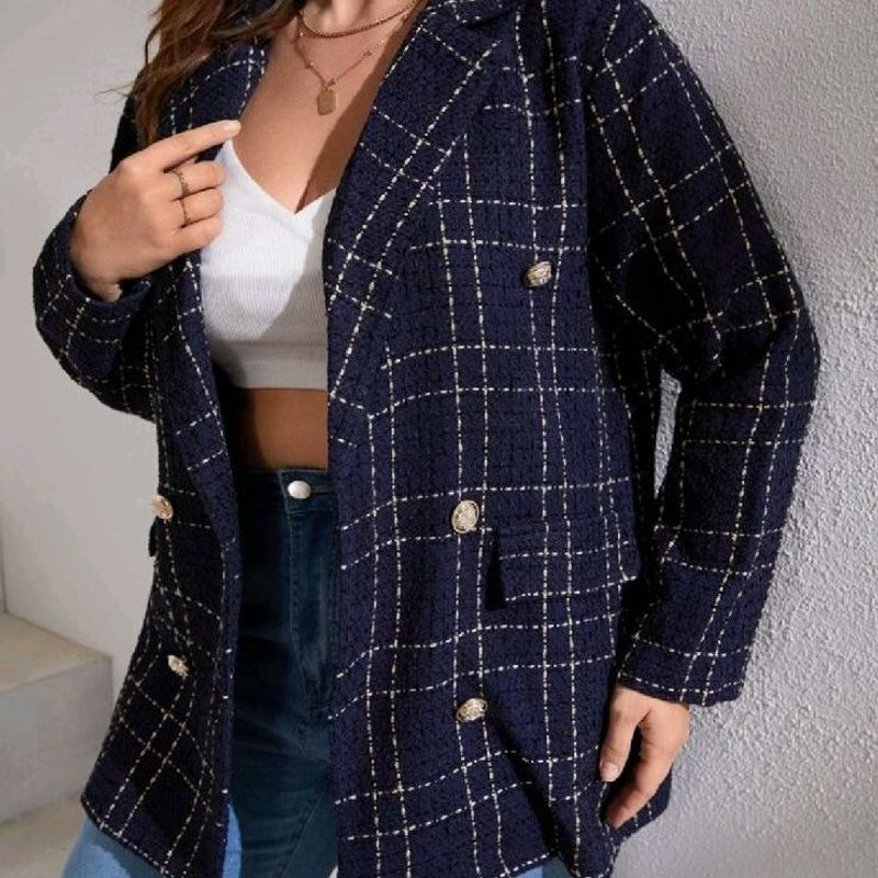 Shein - Conjunto Xadrez Clássico : Blazer e Saia - M | Terno Feminino Shein  Nunca Usado 85595947 | enjoei