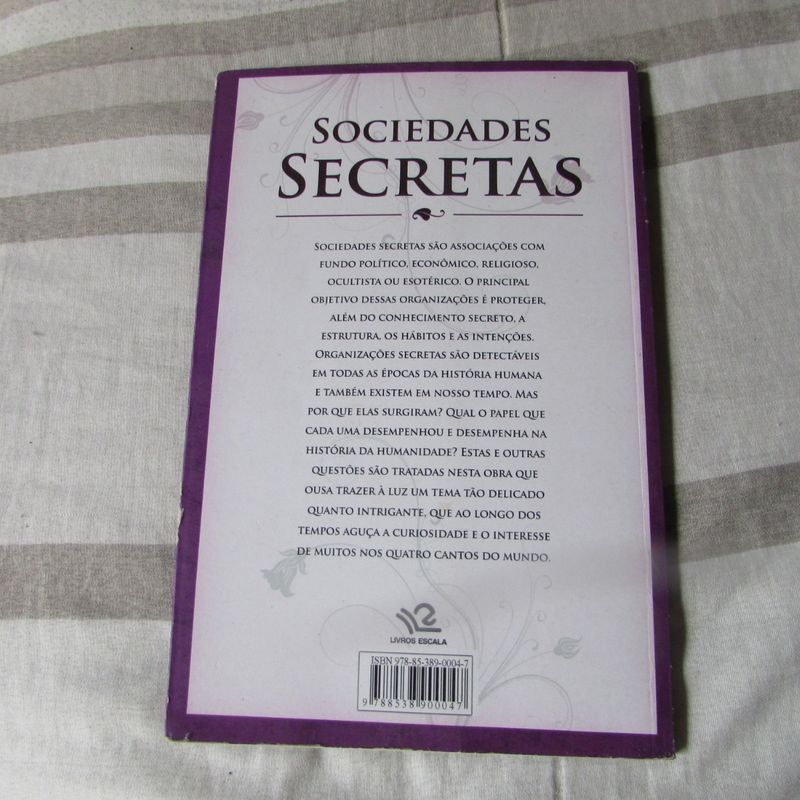 Livro Sociedades Secretas Editora Escala - Ano 2009 (usado