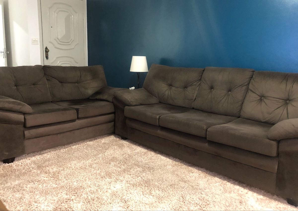 Sofá 2 e 3 Lugares Marrom Usado Sofá Usado 50468905 enjoei