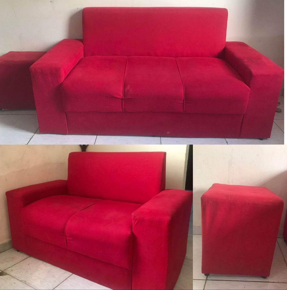 Sofá 2 e 3 Lugares +puf Sofá Sofa Usado 72296516 enjoei