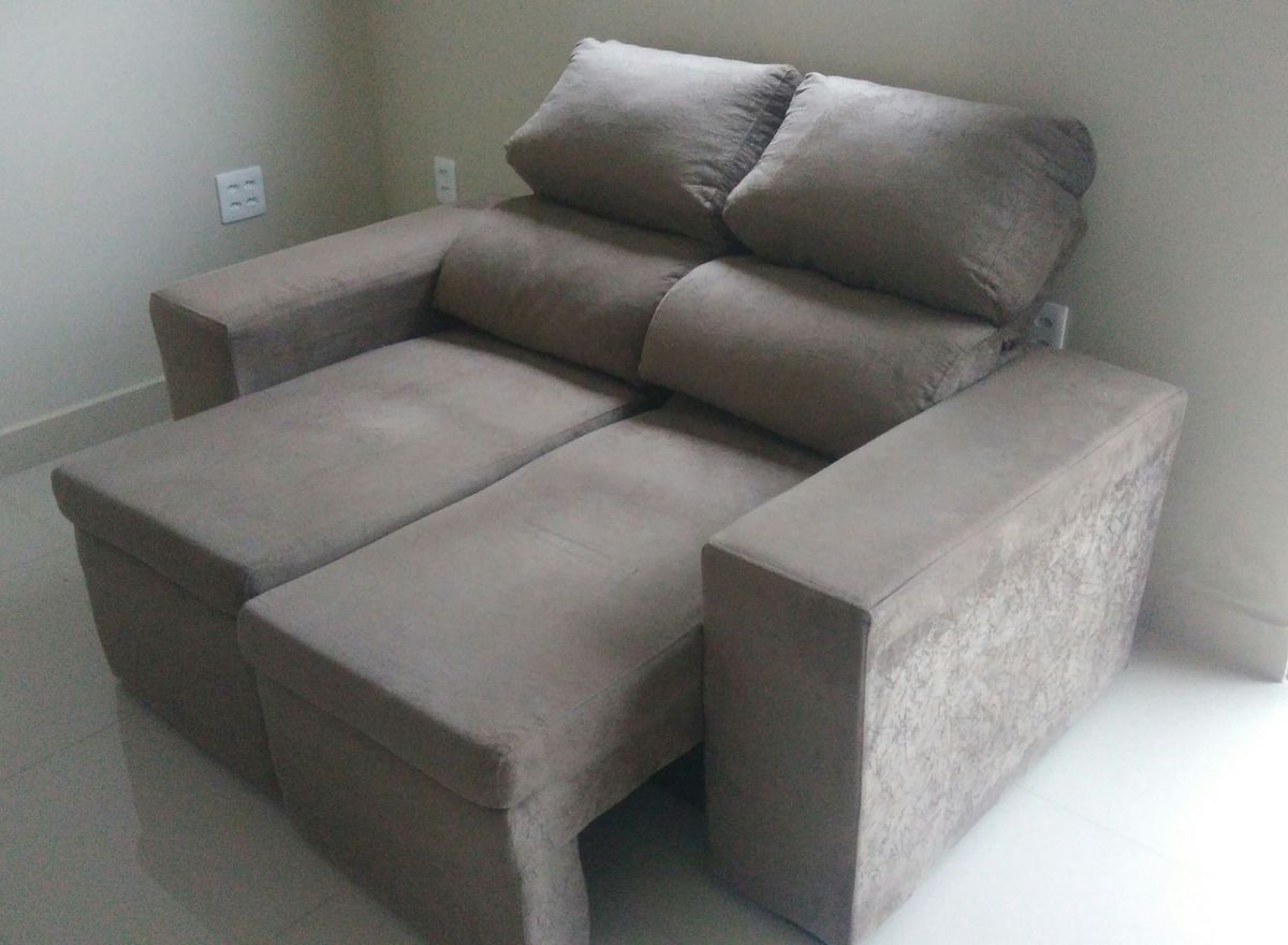 Sofá 2 Lugares Retrátil com Acento Reclinável Sofá Usado 27101121