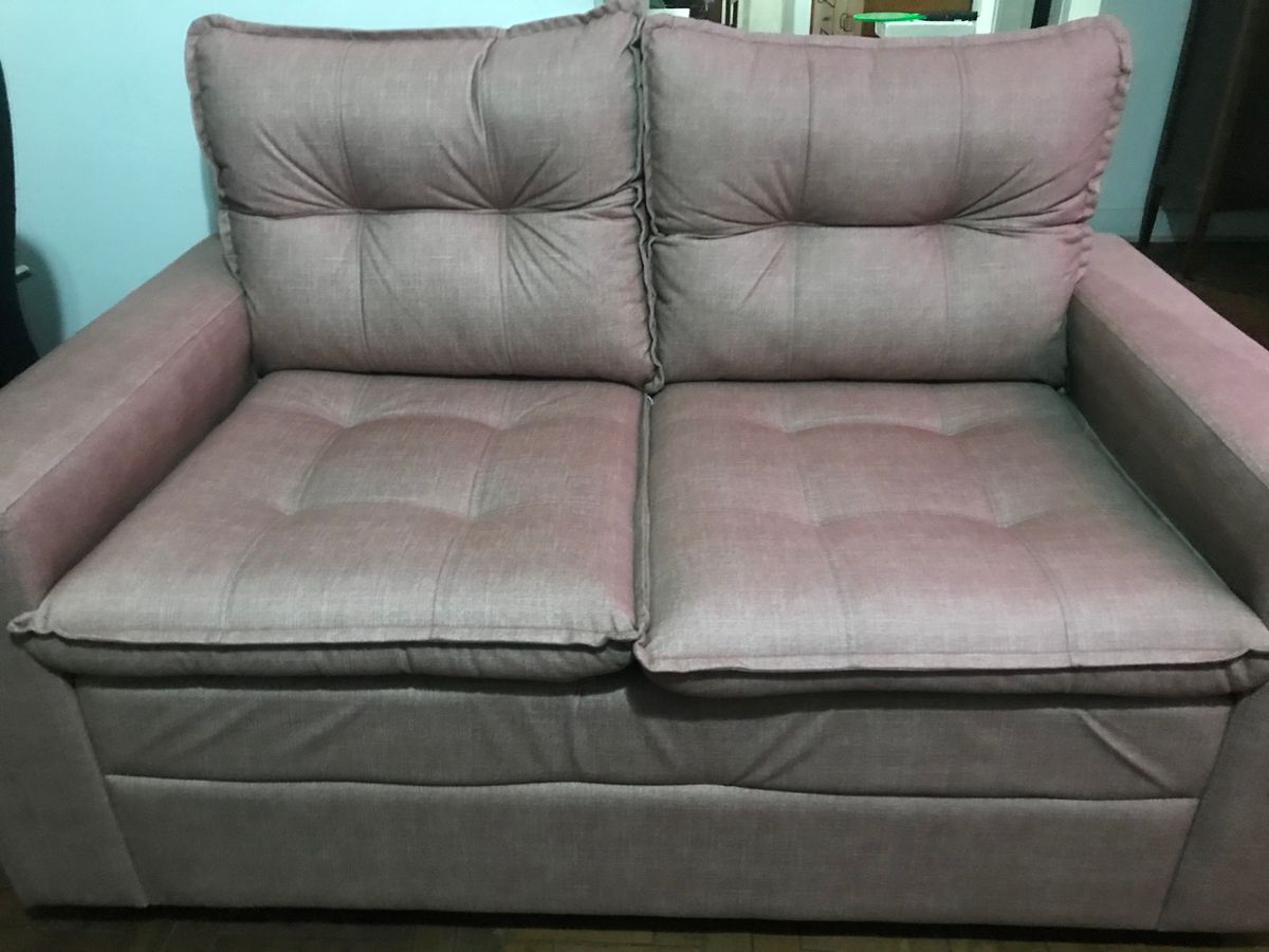 Sofá 2 Lugares Rosa Pouco Uso Sofá Picolli Premiere Usado