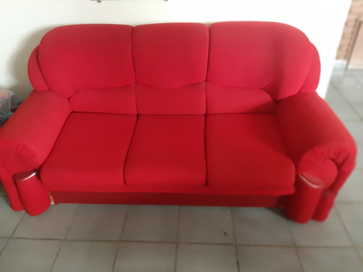 Sofá 3 e 2 Lugares Vermelho Sofá Usado 86559173 enjoei