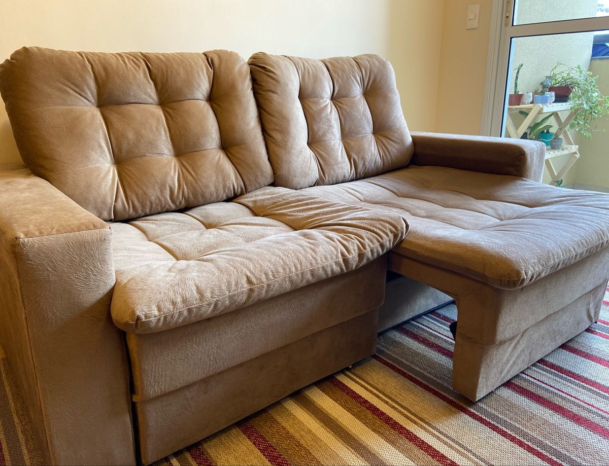 Sofá 3 Lugares Retrátil Lubeck Plush Sofá Mobly Usado 53927018 enjoei