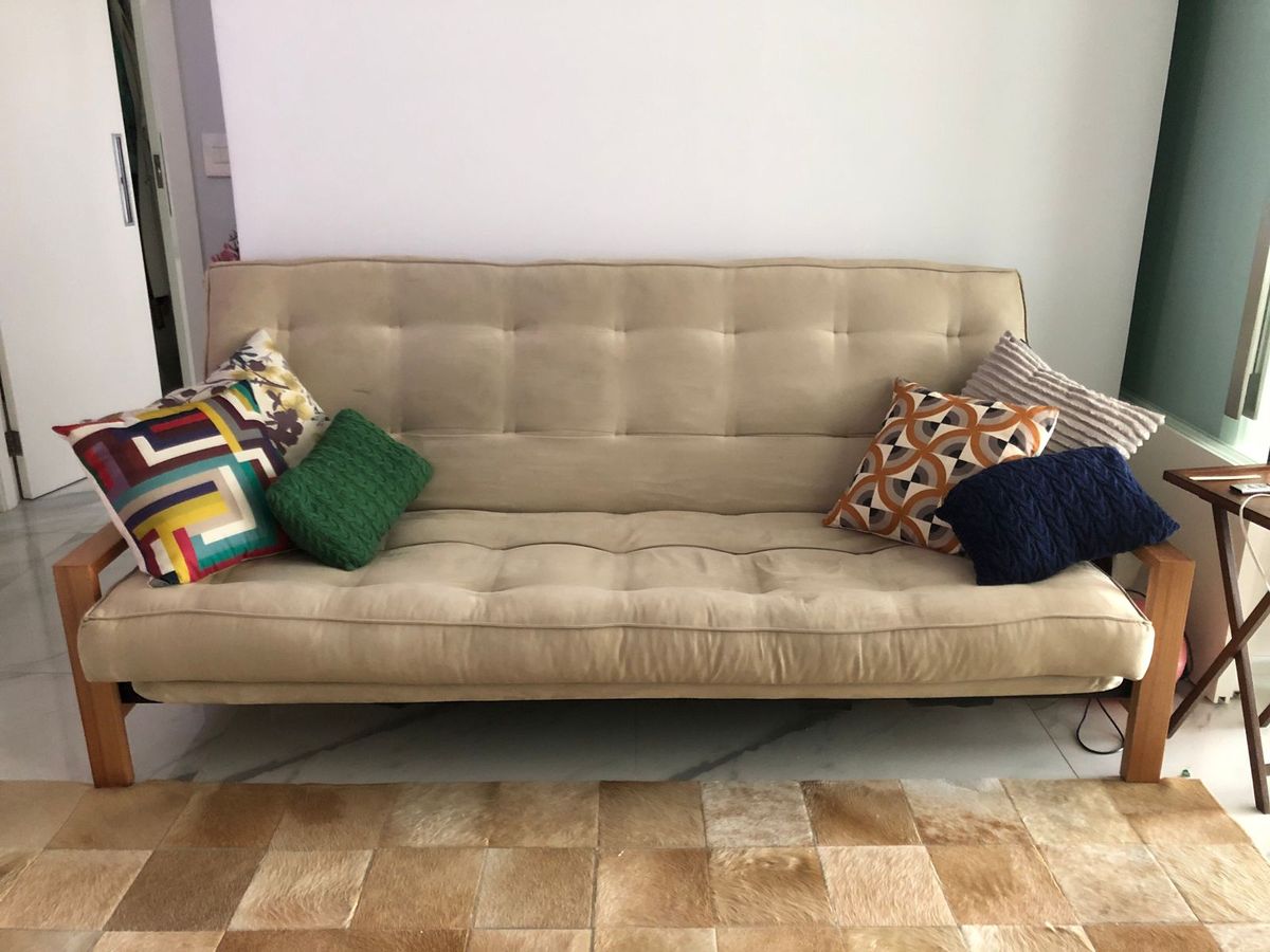 Sofa Cama 3 Lugares Casal Sofá Futon Company Usado 65532916 enjoei