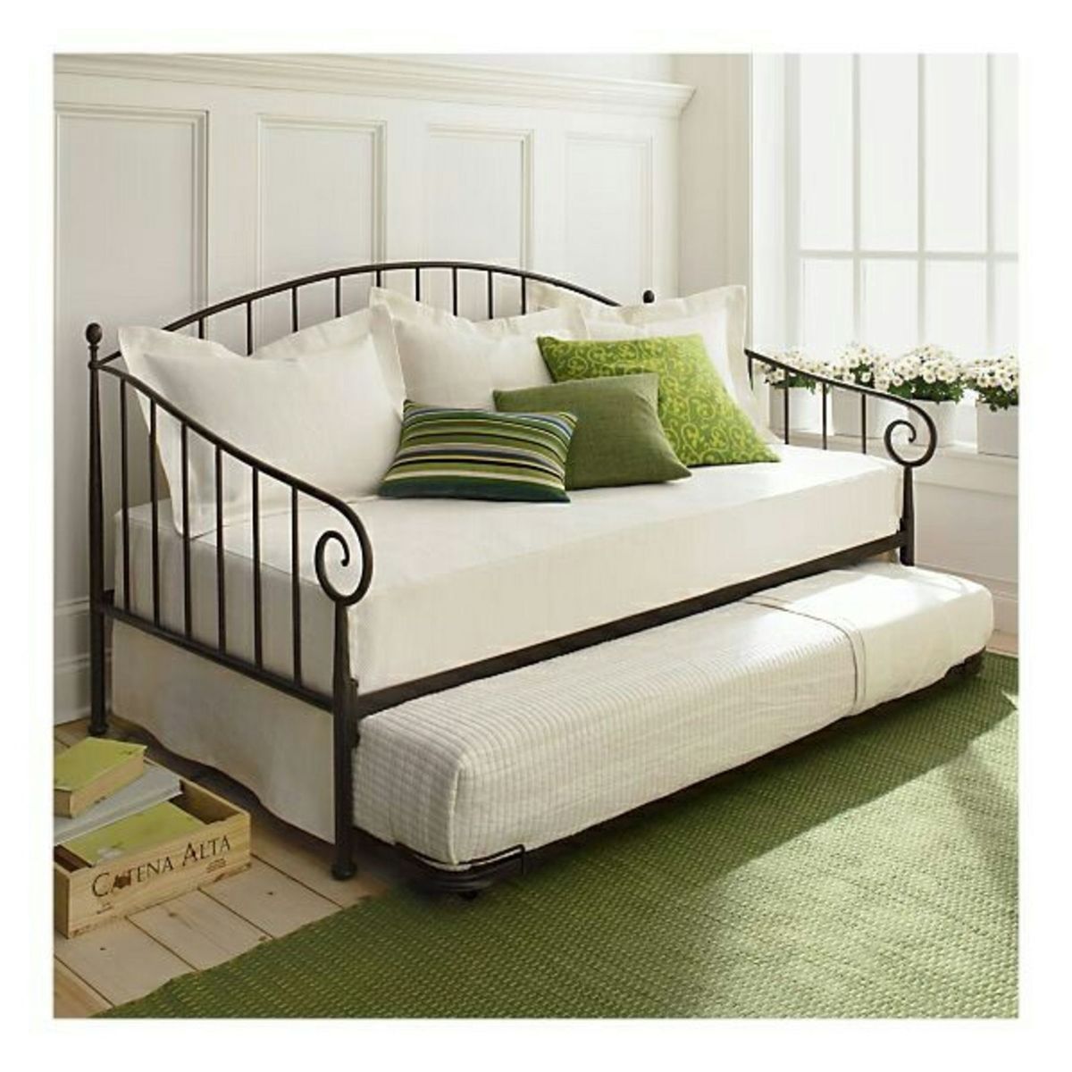 Sofá Cama de Ferro com Cama Suplementar Móvel Camas Elegance Nunca