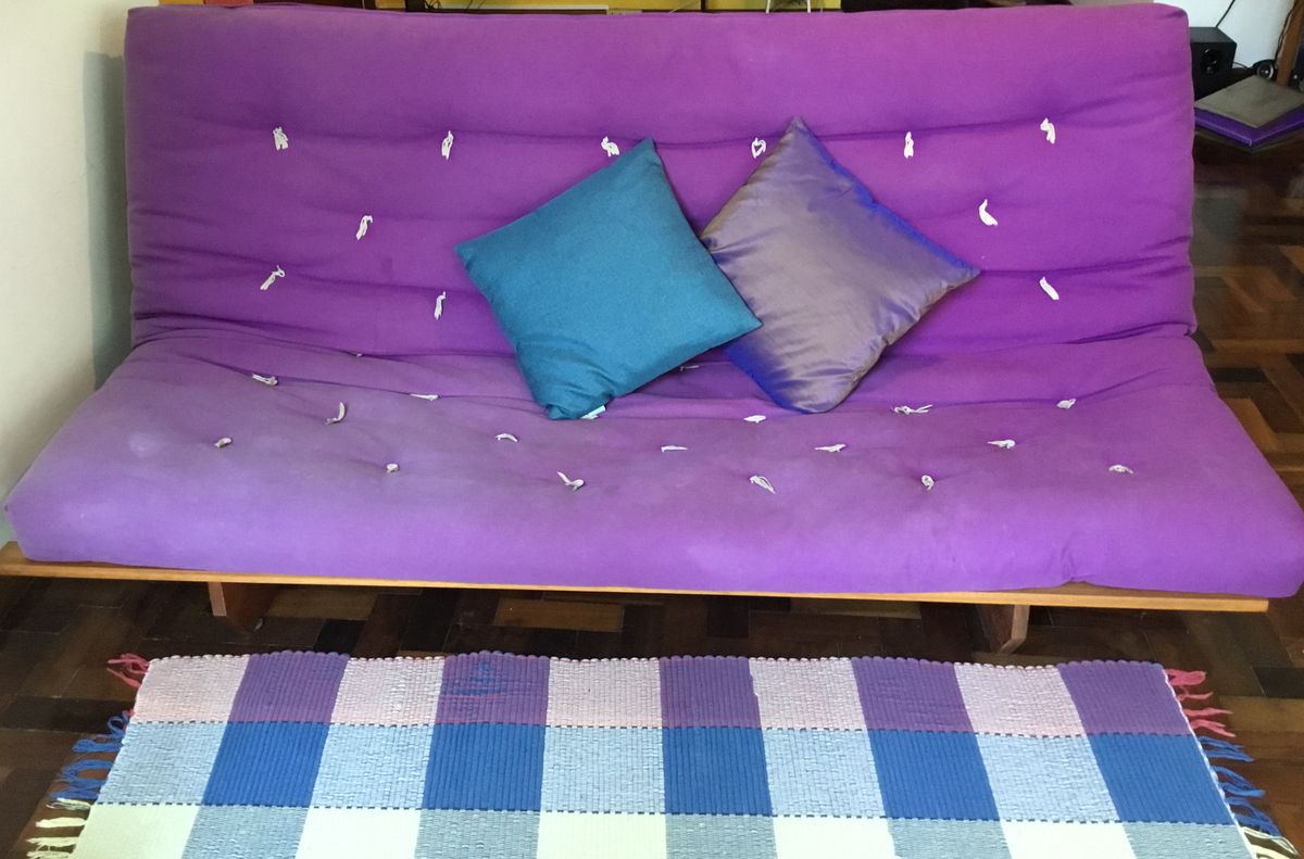 Sofá Cama Futon em Madeira Maciça Sofá Futon Brasil Usado 58395097