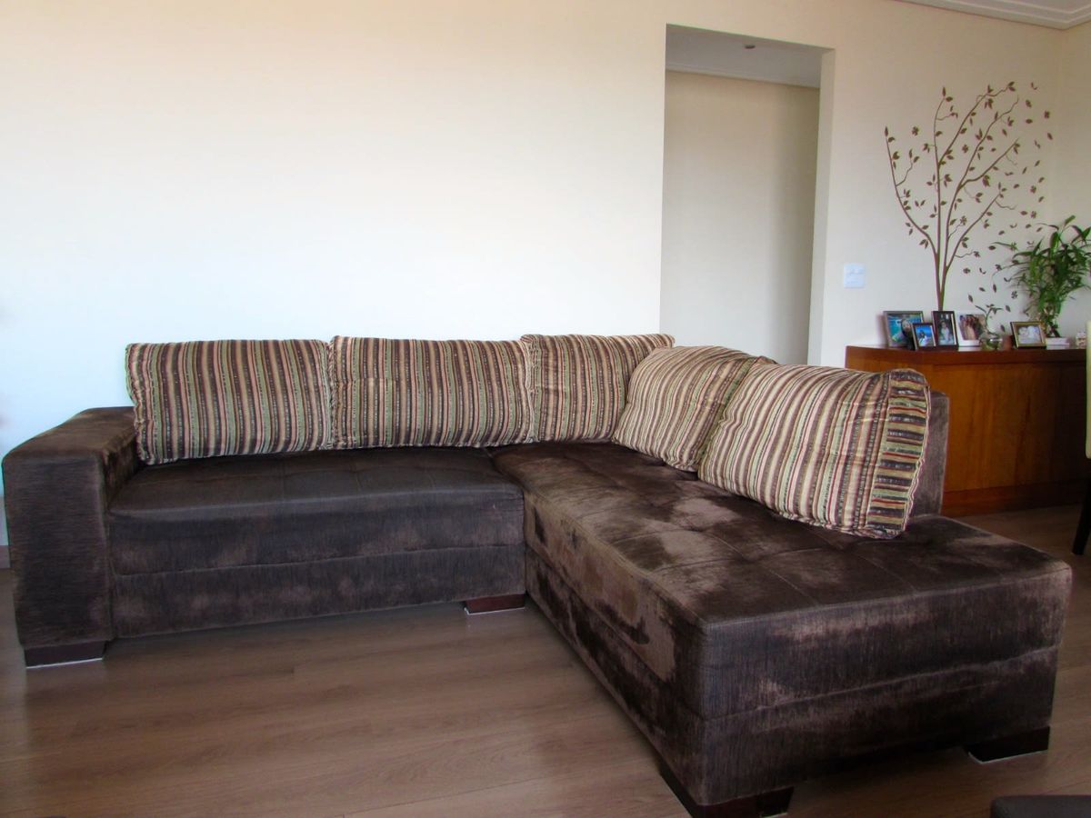 Sofá de Chenille em L Sofá Loja Da Teodoro Sampaio Usado 2092475 enjoei