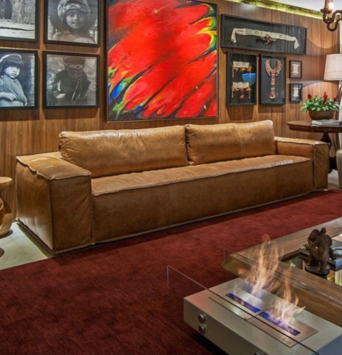 Sofá em Couro Legítimo Caramelo Artefacto Sofá Artefacto Usado