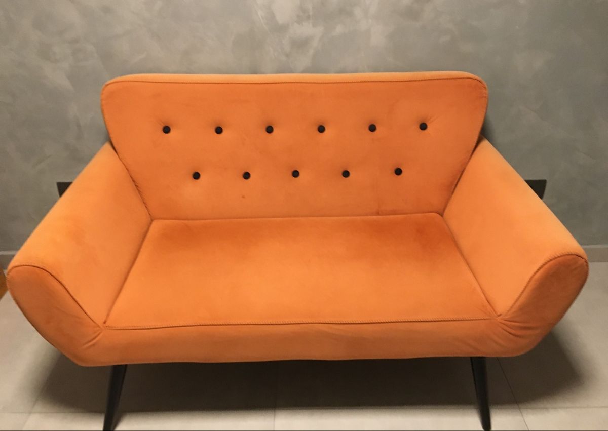 Sofá Estilo Retrô Laranja Sofá Usado 63933481 enjoei
