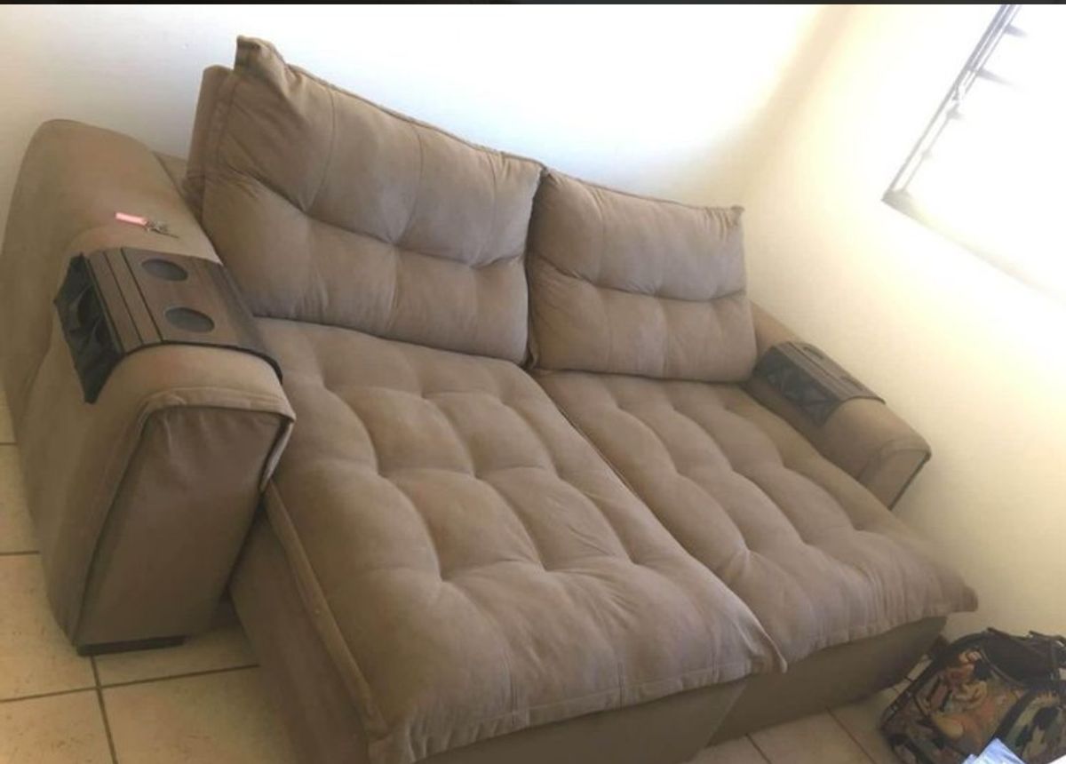 Sofá Retrátil 2 Lugares Sofá Sofá Retrátil Usado 74077578 enjoei