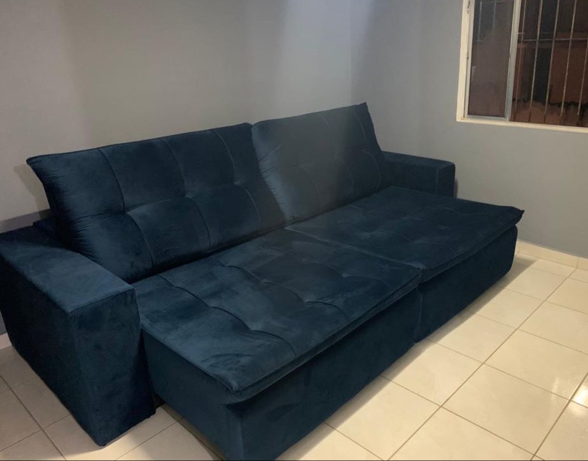 Sofa Retratil Azul Escuro Sofa Openbox Usado Enjoei