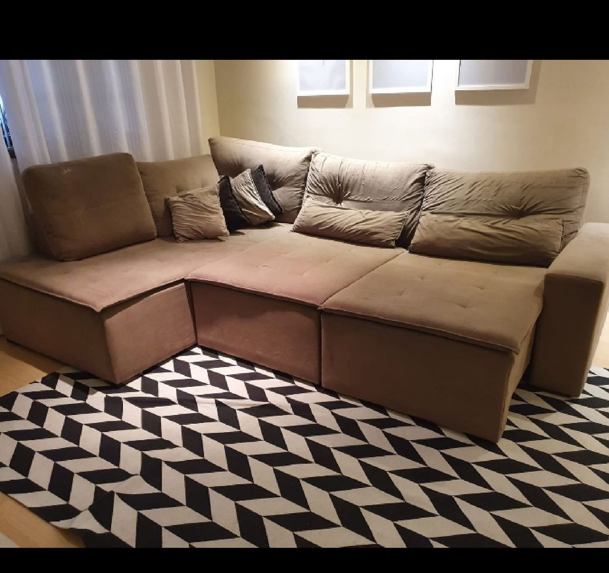 Sofá Retrátil com Chaise Sofá Jurubatuba Usado 69252218 enjoei
