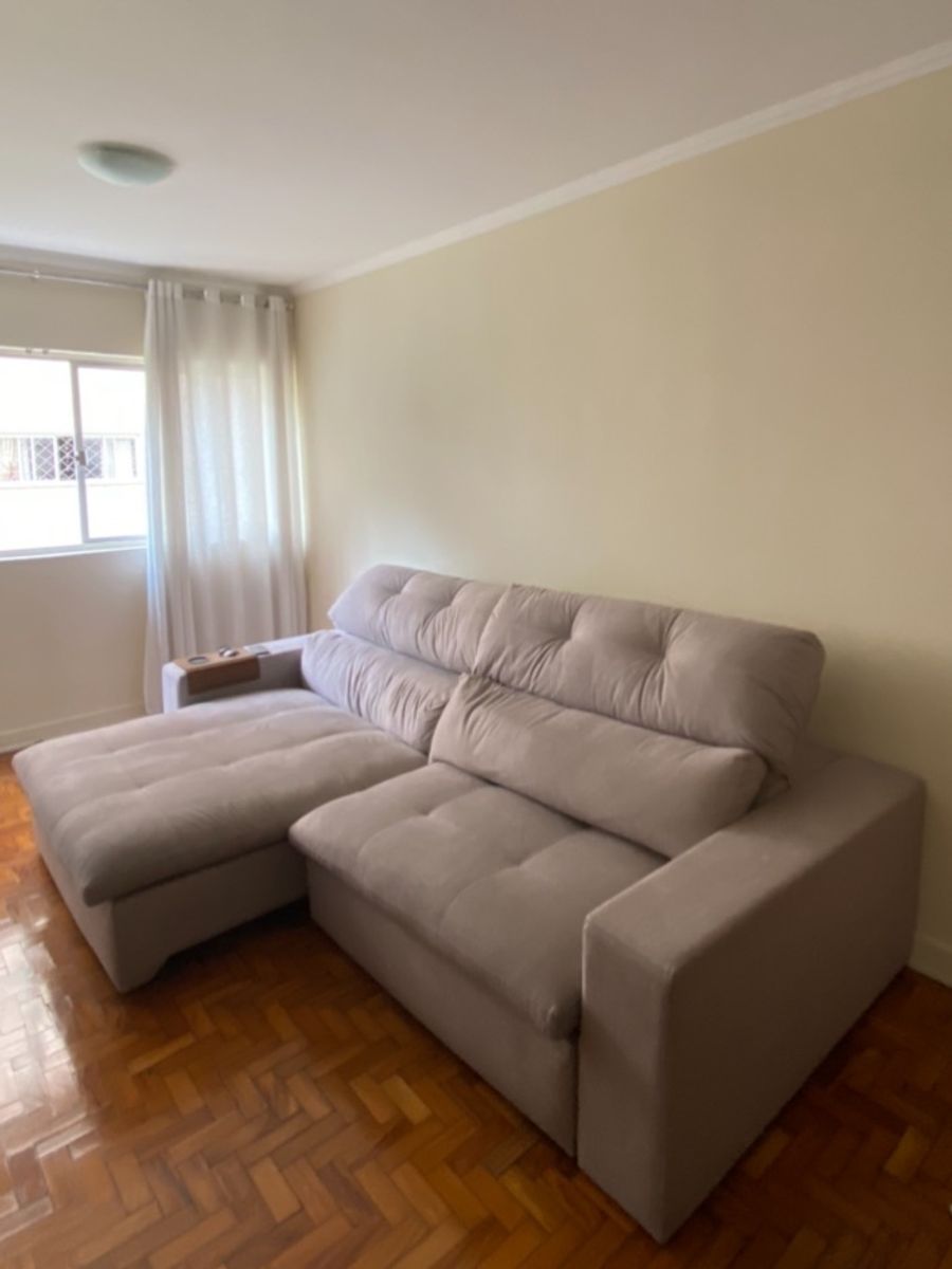 Sofá Retrátil Reclinável Cama 270 X 100. 4 Lugares. Cinza Sofá Beity