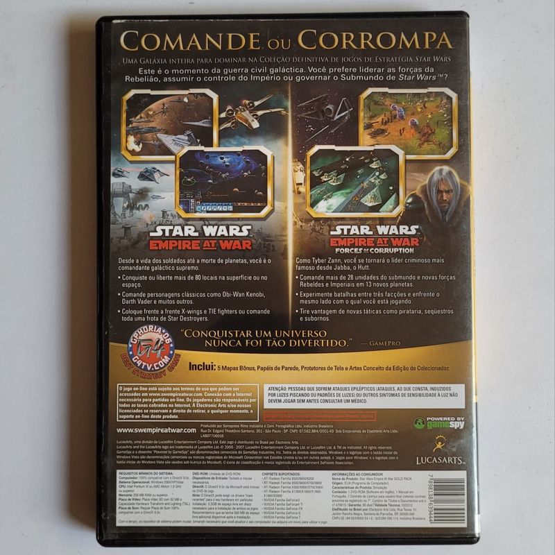 Star Wars - Empire At War - Pc | Dvd-Rom Usado 102426686 | enjoei
