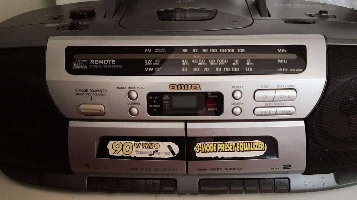 Stereo Mini System Radio Cassete Cd Aiwa Eletrodoméstico Aiwa Usado