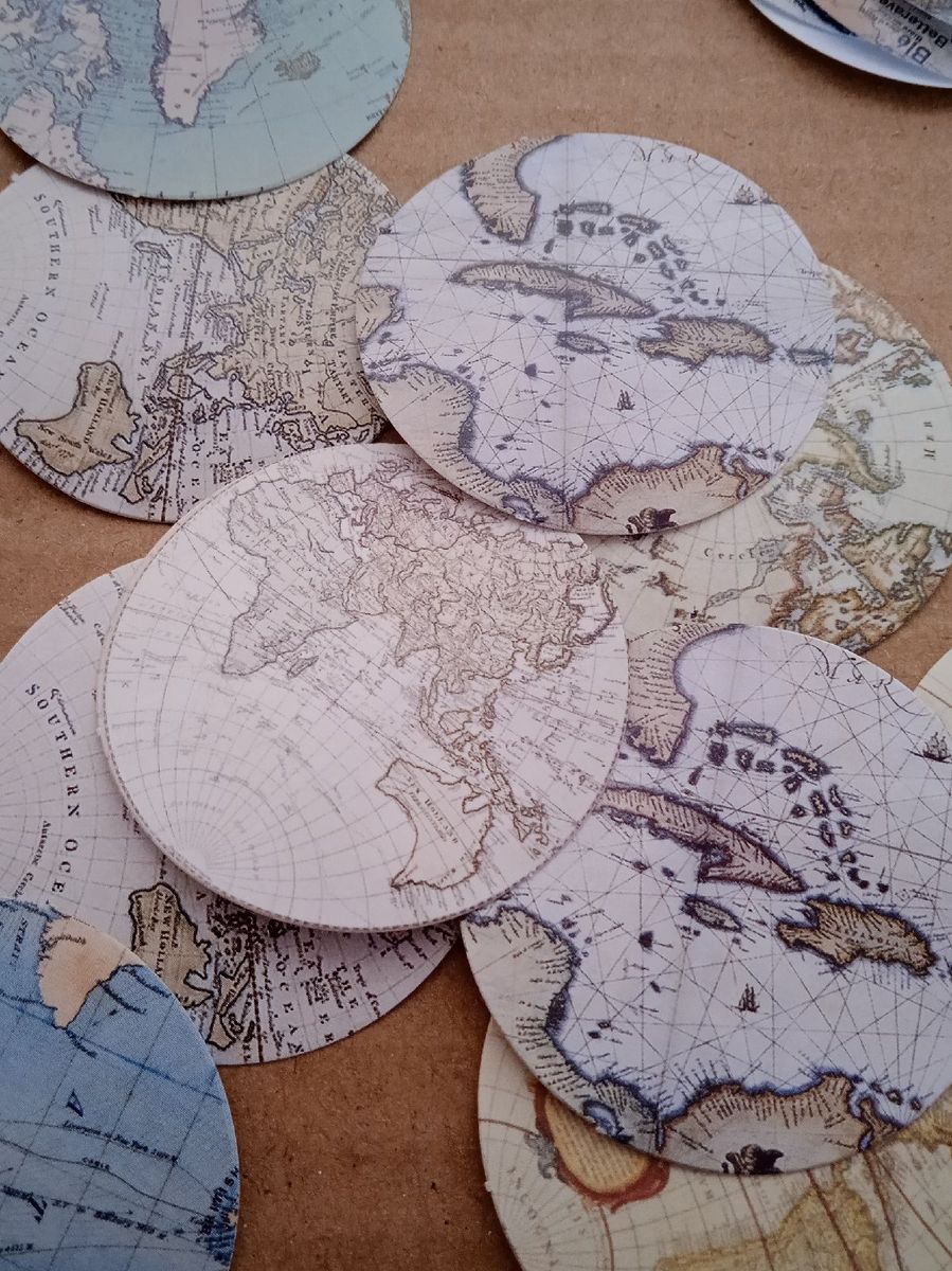 Stickers Adesivo Mapa Importado Scrapbook | Item de Papelaria Nunca ...