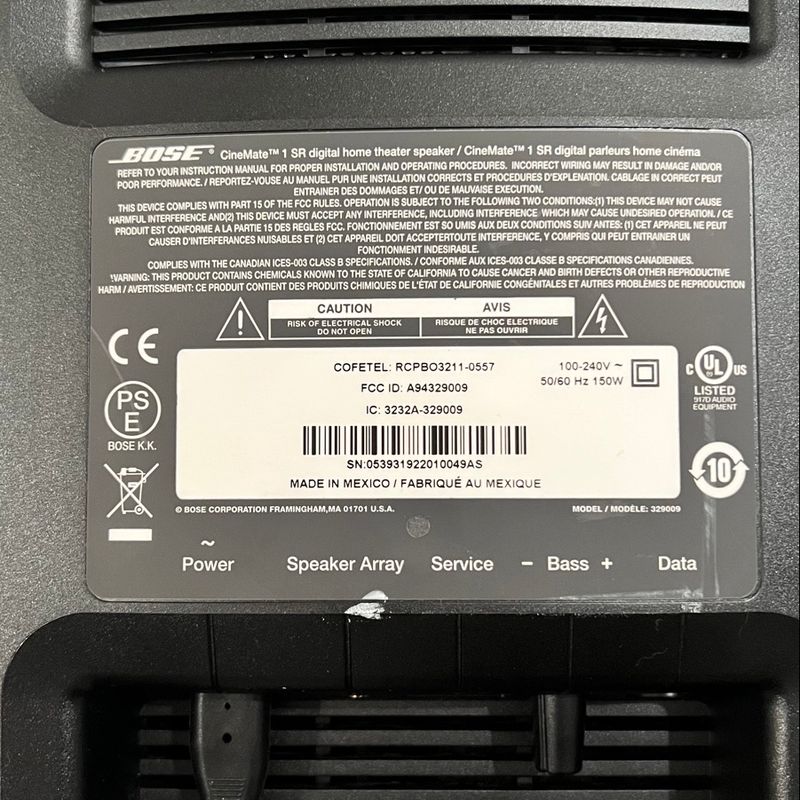 Subwoofer Bose Cinemate 1 Sr 100% Original sem a Soundbar | Bose