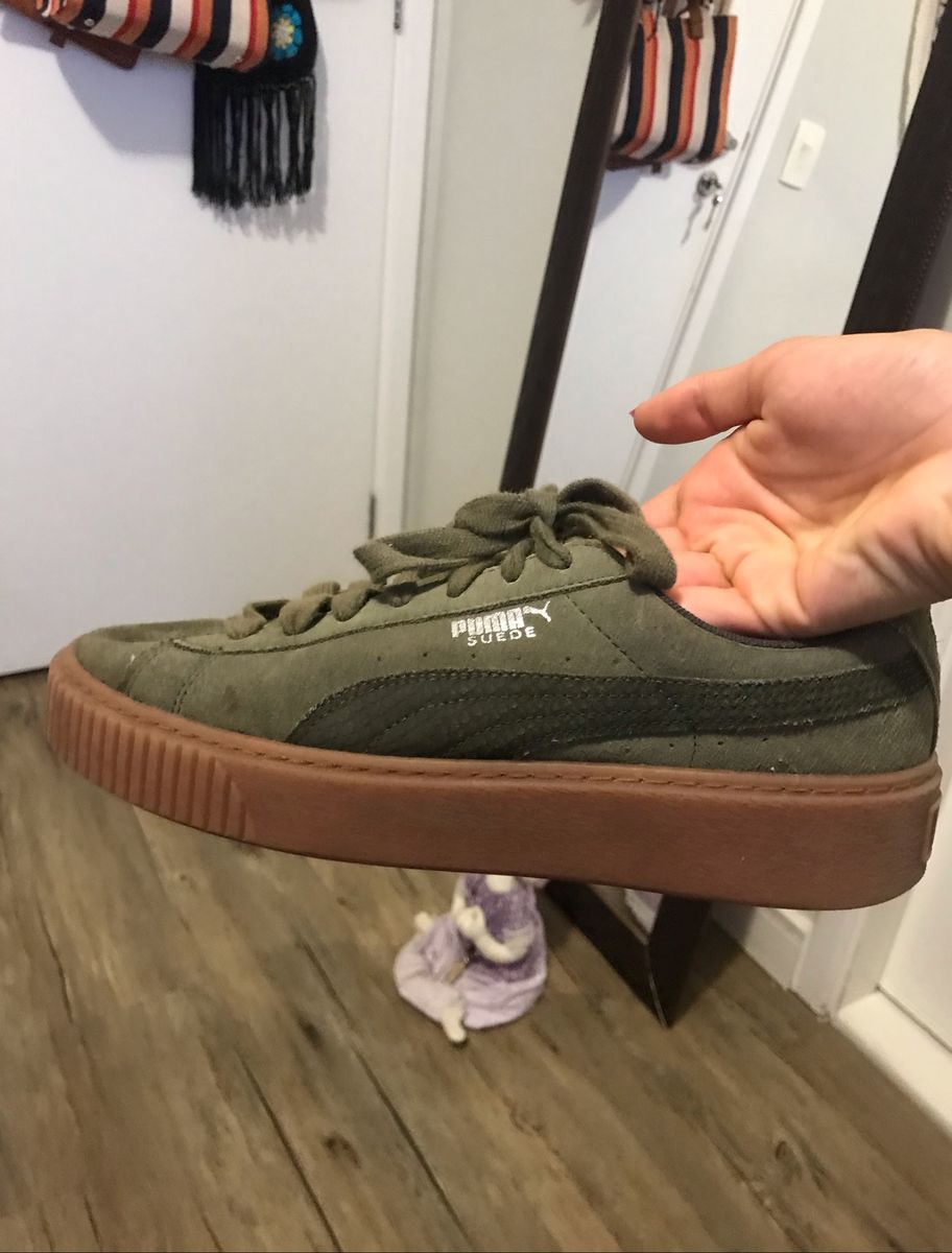 Contemporáneo Dependencia Fiordo Suede Puma Verde Militar | Tênis Feminino Puma Usado 51126921 | enjoei