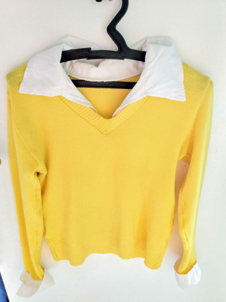 sueter amarelo feminino