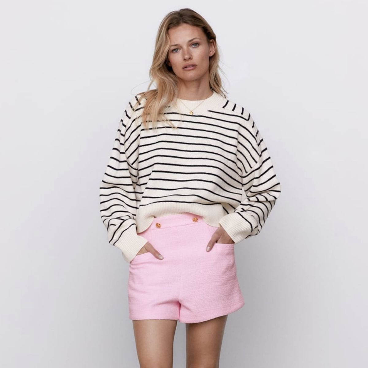 Suéter de Tricô Listrado Zara Casaco Feminino Zara Usado 86027480