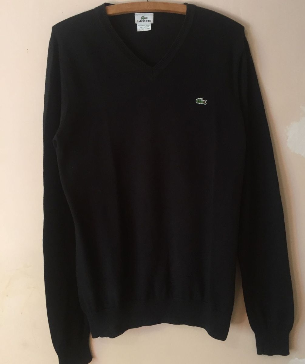 sueter lacoste preto