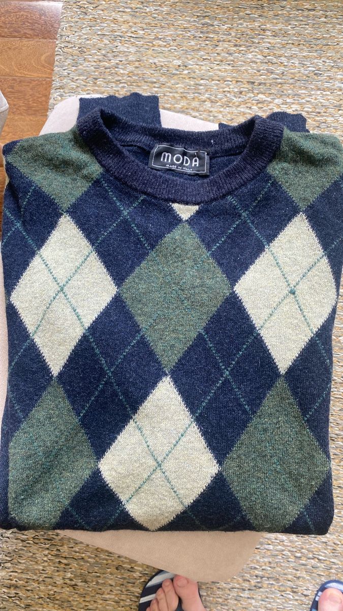 Suéter meia-calça xadrez de mistura de algodão Glasgow