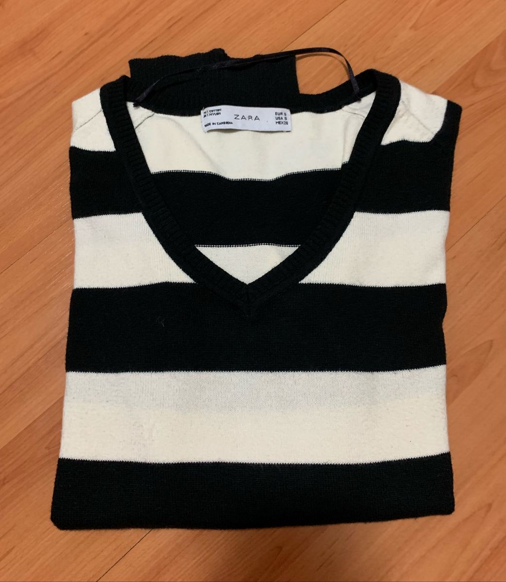 Suéter Listrado Zara Blusa Feminina Zara Usado 38648893 enjoei