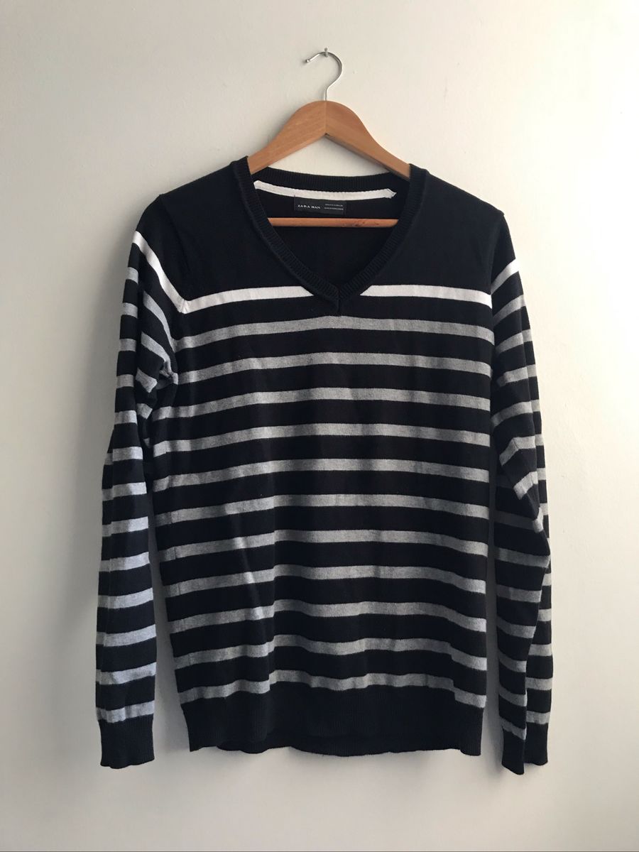 Suéter Listrado Zara Casaco Masculino Zara Usado 32373450 enjoei