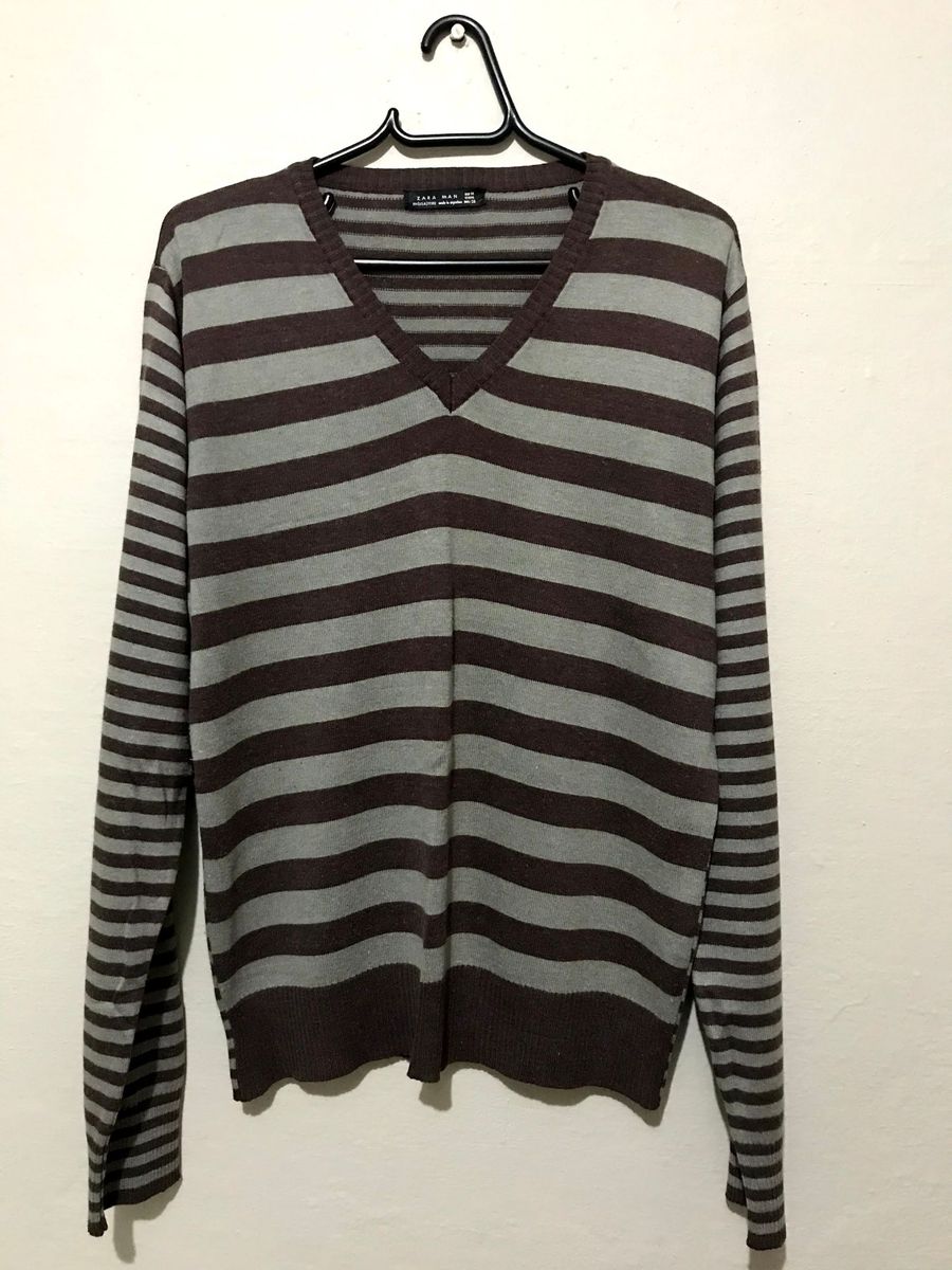Suéter Listrado Zara Casaco Masculino Zara Usado 43838191 enjoei