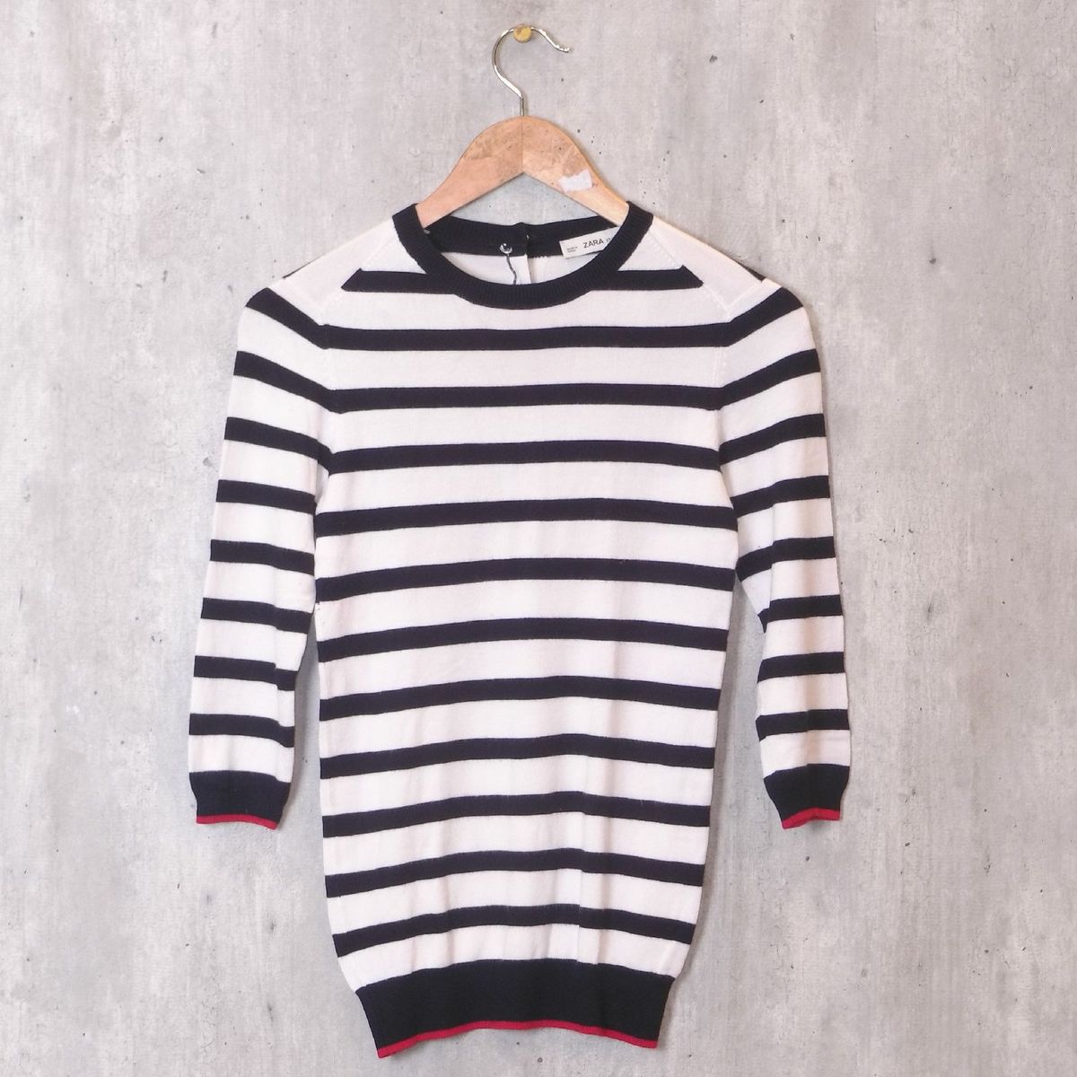 Suéter Preto Listrado Zara Casaco Feminino Zara Usado 71000575 enjoei