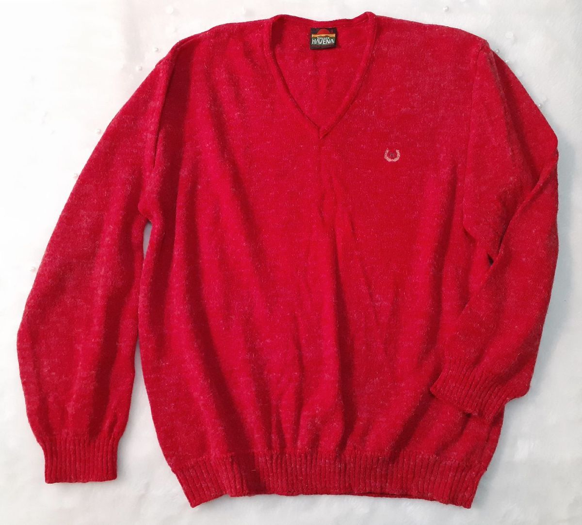 Suéter Tricô Felpudo Masculino Vermelho Casaco Masculino Havena Usado